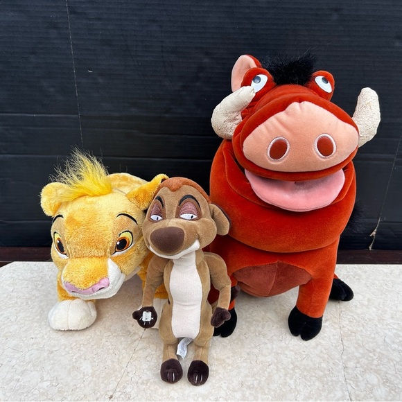 Disney Timon Pumbaa Simba The Lion King Large Plush With Grub Bugs - Picture 1 of 15